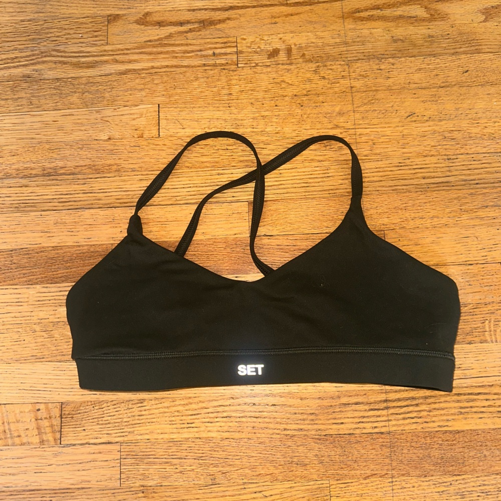 SET Active Green Double-Strap Light Support Sports Bra